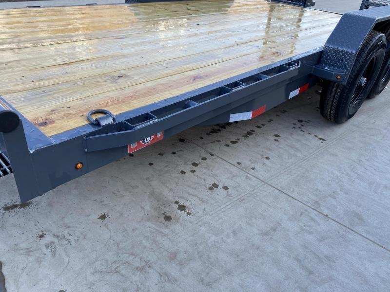 2024 Lamar 7x18' Equipment Trailer 14000# GVW * DELUXE OVERWIDTH RAMPS W/ HEAVY MESH * CHARCOAL POWDERCOAT * RUBRAIL/STAKE POCKETS/PIPE SPOOLS/D-RINGS * REM FENDERS * 12K JACK * CAST COUPLER * SPRING ASSIST * COLD WEATHER HARNESS - Image 16
