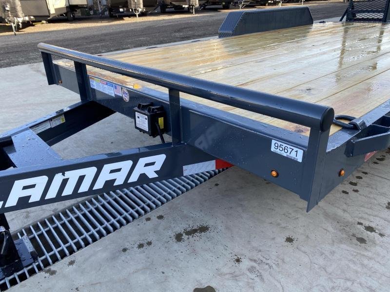 2024 Lamar 7x18' Equipment Trailer 14000# GVW * DELUXE OVERWIDTH RAMPS W/ HEAVY MESH * CHARCOAL POWDERCOAT * RUBRAIL/STAKE POCKETS/PIPE SPOOLS/D-RINGS * REM FENDERS * 12K JACK * CAST COUPLER * SPRING ASSIST * COLD WEATHER HARNESS - Image 15