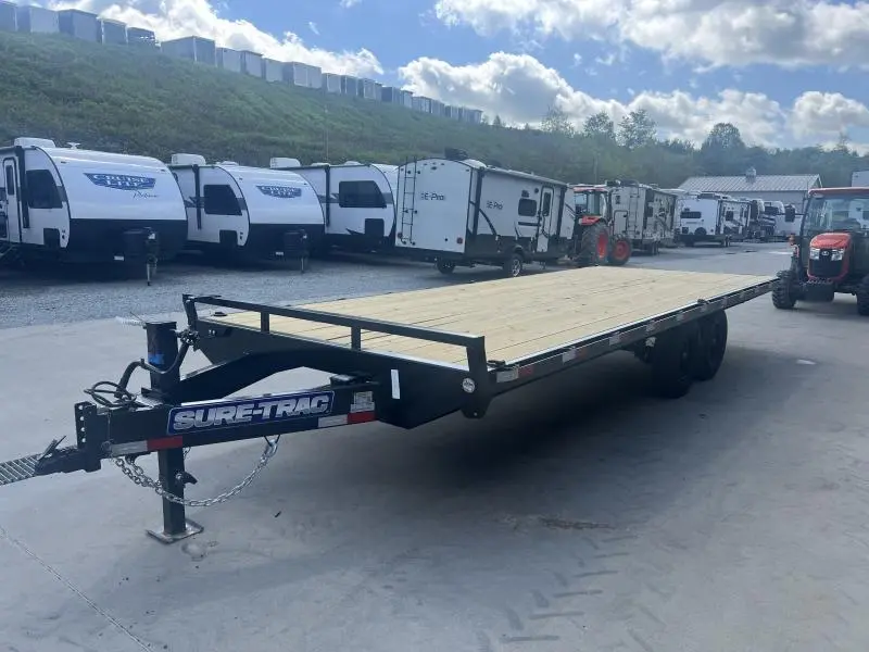 2024 Sure-Trac 102x22 Flatbed Deckover Trailer 15000# GVW * 8' SLIDE IN RAMPS * 10" I-BEAM MAINFRAME * CHANNEL SIDE RAIL * RUBRAIL/STAKE POCKETS/D-RINGS * ADJUSTABLE COUPLER * 12K DROP LEG JACK * LED'S - Image 16