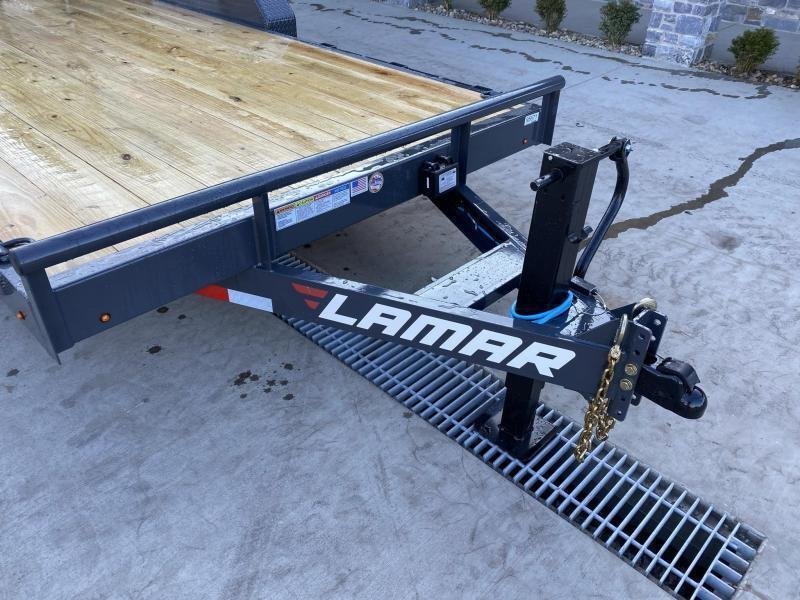 2024 Lamar 7x18' Equipment Trailer 14000# GVW * DELUXE OVERWIDTH RAMPS W/ HEAVY MESH * CHARCOAL POWDERCOAT * RUBRAIL/STAKE POCKETS/PIPE SPOOLS/D-RINGS * REM FENDERS * 12K JACK * CAST COUPLER * SPRING ASSIST * COLD WEATHER HARNESS - Image 19