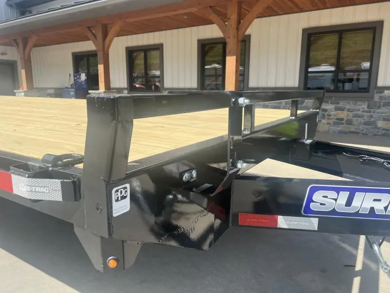 2024 Sure-Trac 102x22 Flatbed Deckover Trailer 15000# GVW * 8' SLIDE IN RAMPS * 10" I-BEAM MAINFRAME * CHANNEL SIDE RAIL * RUBRAIL/STAKE POCKETS/D-RINGS * ADJUSTABLE COUPLER * 12K DROP LEG JACK * LED'S - Image 3