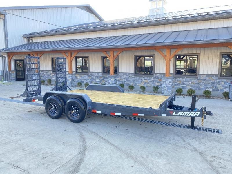 2024 Lamar 7x18' Equipment Trailer 14000# GVW * DELUXE OVERWIDTH RAMPS W/ HEAVY MESH * CHARCOAL POWDERCOAT * RUBRAIL/STAKE POCKETS/PIPE SPOOLS/D-RINGS * REM FENDERS * 12K JACK * CAST COUPLER * SPRING ASSIST * COLD WEATHER HARNESS - Image 28