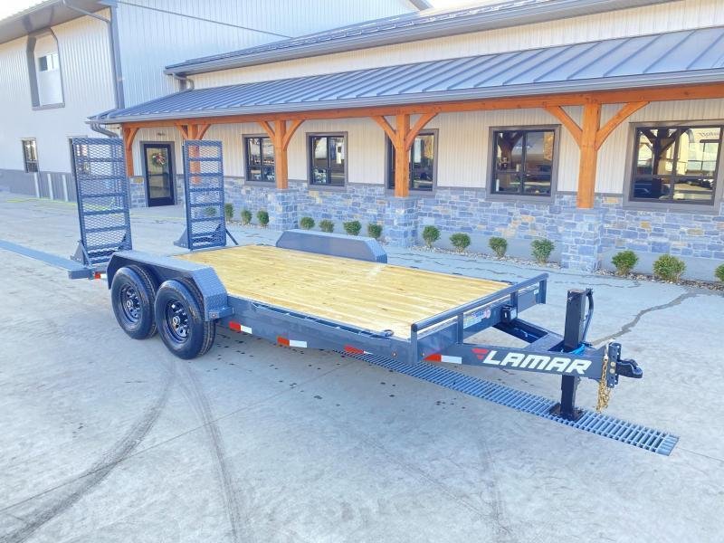2024 Lamar 7x18' Equipment Trailer 14000# GVW * DELUXE OVERWIDTH RAMPS W/ HEAVY MESH * CHARCOAL POWDERCOAT * RUBRAIL/STAKE POCKETS/PIPE SPOOLS/D-RINGS * REM FENDERS * 12K JACK * CAST COUPLER * SPRING ASSIST * COLD WEATHER HARNESS - Image 26