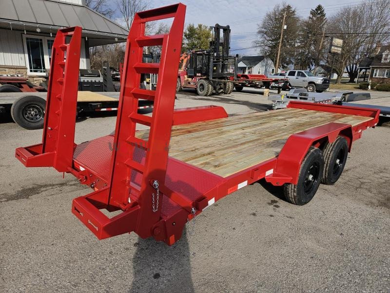 2024 Rice 7x16' Equipment Lowboy Trailer 9990# GVW * STAND UP RAMPS * TOOLBOX * LED'S * RED POWDERCOAT * TREADPLATE BEAVERTAIL * DROP LEG JACK * ADJUSTABLE COUPLER - Image 4