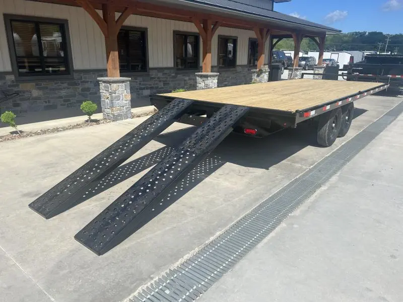 2024 Sure-Trac 102x22 Flatbed Deckover Trailer 15000# GVW * 8' SLIDE IN RAMPS * 10" I-BEAM MAINFRAME * CHANNEL SIDE RAIL * RUBRAIL/STAKE POCKETS/D-RINGS * ADJUSTABLE COUPLER * 12K DROP LEG JACK * LED'S - Image 6
