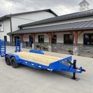 2024 Rice 7x16' Equipment Lowboy Trailer 14000# GVW * STAND UP WEDGE RAMPS * TOOLBOX * LED'S * POWDERCOAT * 6" TONGUE AND FRAME * TREADPLATE BEAVERTAIL * DROP LEG JACK * ADJUSTABLE COUPLER