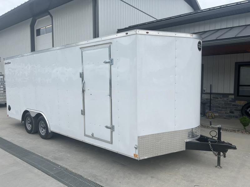 USED 2021 Wells Cargo 8.5x20 Enclosed Car Hauler Trailer * 1PC ALUMINUM ROOF * FRONT SHELF * E-TRACK