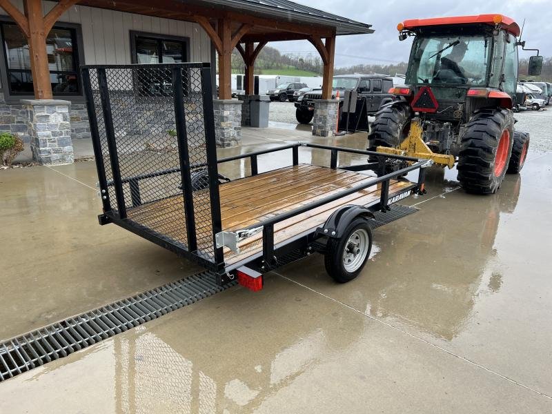 USED 2022 Karavan 5x8' Single Axle Utility Landscape Trailer – 2000# GVW, Pipe Top, Fold-Down Sides - Image 9