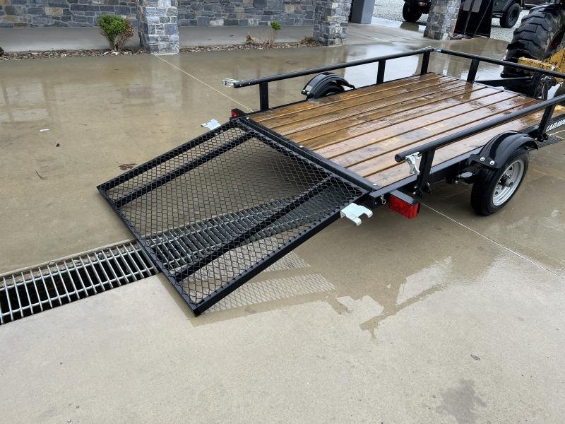 USED 2022 Karavan 5x8' Single Axle Utility Landscape Trailer – 2000# GVW, Pipe Top, Fold-Down Sides - Image 4