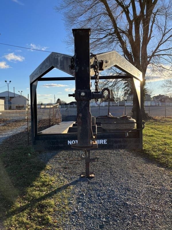 Reliable Used Quality 32' Gooseneck Car Hauler Trailer – 14000# GVW, Steel Deck, Slide-In Ramps, & D-Rings