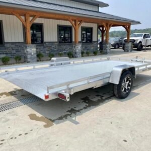 USED 2020 Aluma 88x18' All Aluminum Flatbed Deckover Trailer – 7000# GVW, Extruded Aluminum Floor, 4-Place ATV Capacity