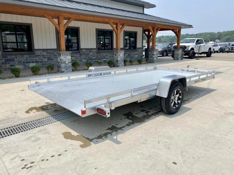 USED 2020 Aluma 88x18' All Aluminum Flatbed Deckover Trailer – 7000# GVW, Extruded Aluminum Floor, 4-Place ATV Capacity