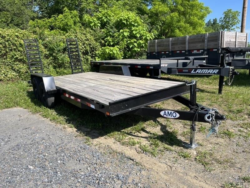 USED 2022 AMO 7x18' Equipment Trailer – 9990# GVW, Stand-Up Ramps, Beavertail, Removable Fenders, and More - Image 2