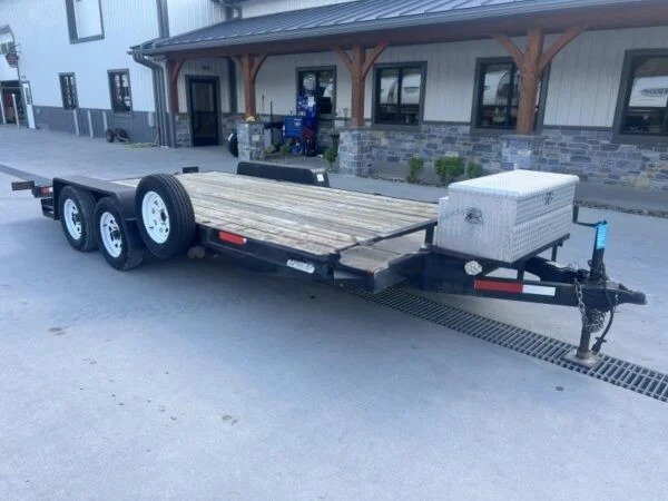 USED 2022 Karavan 5x8' Single Axle Utility Landscape Trailer – 2000# GVW, Pipe Top, Fold-Down Sides