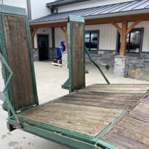 USED Appalachian 7x18' Wood Deck Car Hauler Trailer – 7000# GVW, Slide-Out Ramps, Brakes on Both Axles, 5" Frame