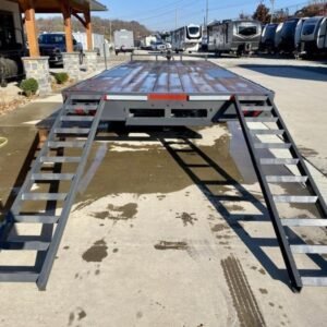 USED Hudson 7x16' Equipment Trailer – 9950# GVW, Toolbox, 12K Jack, Stand-Up Ramps