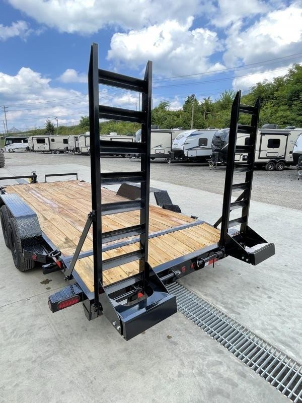 2024 MAXXD 7x18' N5X Steel Deck Car Hauler Trailer 7000# GVW * METALLIC GREY * WINCH PLATE * SLIPPER SPRINGS * 16" O.C CROSSMEMBERS/3" CHANNEL * 10GA STEEL FLOOR * RUNNING BOARDS * 5" TONGUE/FRAME * ADJUSTABLE COUPLER * DROP LEG JACK
