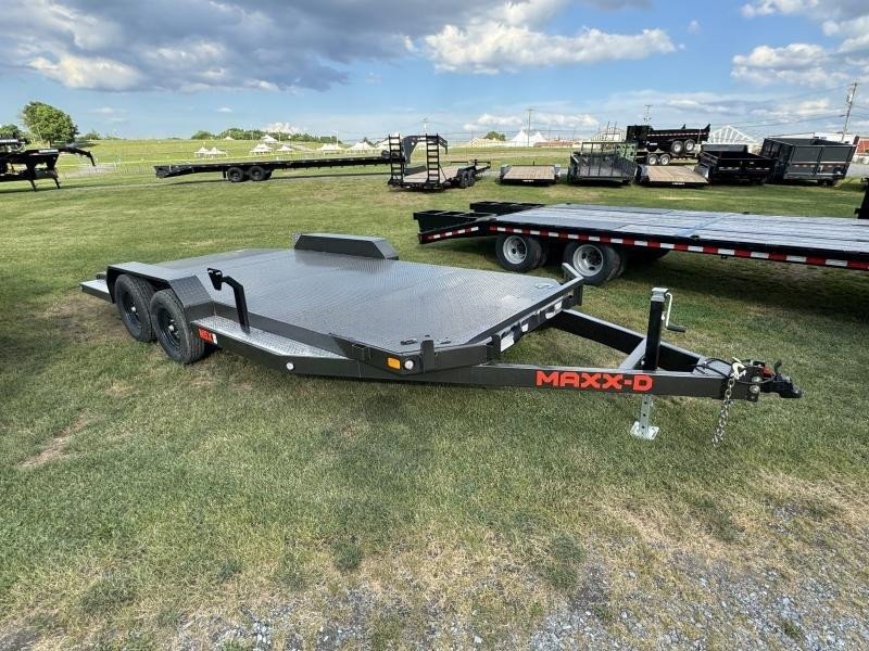 2024 MAXXD 7x18' N5X Steel Deck Car Hauler Trailer 7000# GVW * METALLIC GREY * WINCH PLATE * SLIPPER SPRINGS * 16" O.C CROSSMEMBERS/3" CHANNEL * 10GA STEEL FLOOR * RUNNING BOARDS * 5" TONGUE/FRAME * ADJUSTABLE COUPLER * DROP LEG JACK - Image 4