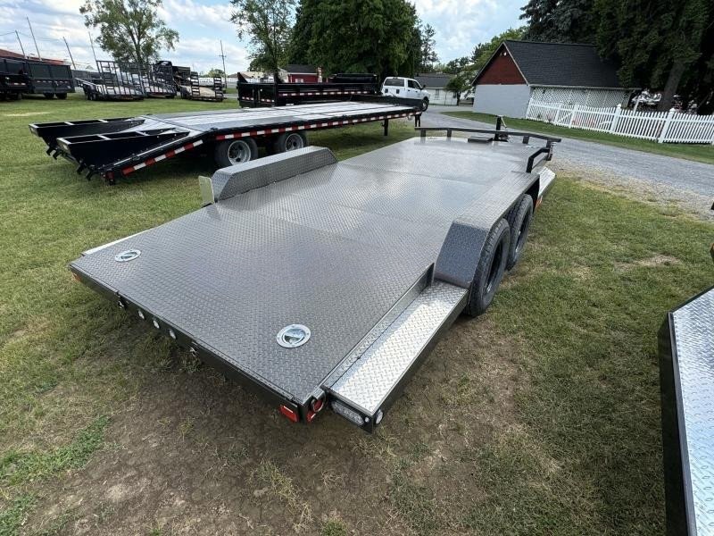 2024 MAXXD 7x18' N5X Steel Deck Car Hauler Trailer 7000# GVW * METALLIC GREY * WINCH PLATE * SLIPPER SPRINGS * 16" O.C CROSSMEMBERS/3" CHANNEL * 10GA STEEL FLOOR * RUNNING BOARDS * 5" TONGUE/FRAME * ADJUSTABLE COUPLER * DROP LEG JACK - Image 3