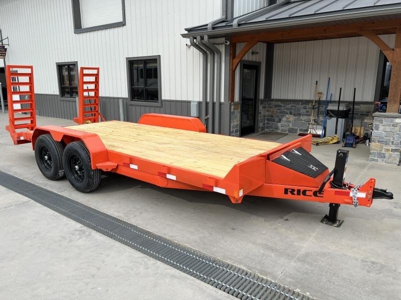 2024 Rice 7x18' Equipment Lowboy Trailer 14000# GVW * ORANGE POWDERCOAT * STAND UP WEDGE RAMPS * TOOLBOX * LED'S * 6" TONGUE AND FRAME * TREADPLATE BEAVERTAIL * DROP LEG JACK * ADJUSTABLE COUPLER - Image 10