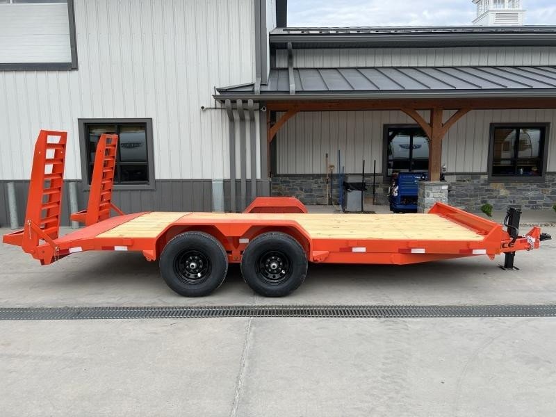 2024 Rice 7x18' Equipment Lowboy Trailer 14000# GVW * ORANGE POWDERCOAT * STAND UP WEDGE RAMPS * TOOLBOX * LED'S * 6" TONGUE AND FRAME * TREADPLATE BEAVERTAIL * DROP LEG JACK * ADJUSTABLE COUPLER - Image 9