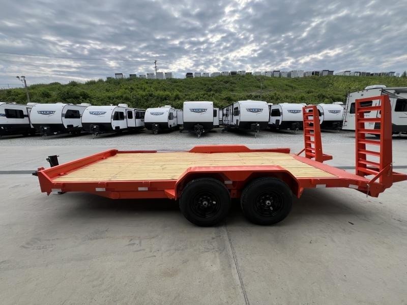 2024 Rice 7x18' Equipment Lowboy Trailer 14000# GVW * ORANGE POWDERCOAT * STAND UP WEDGE RAMPS * TOOLBOX * LED'S * 6" TONGUE AND FRAME * TREADPLATE BEAVERTAIL * DROP LEG JACK * ADJUSTABLE COUPLER - Image 6
