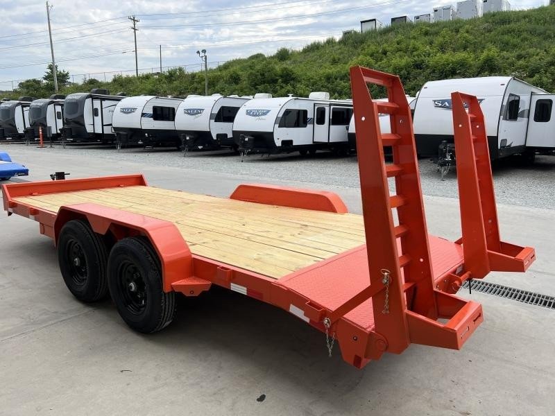 2024 Rice 7x18' Equipment Lowboy Trailer 14000# GVW * ORANGE POWDERCOAT * STAND UP WEDGE RAMPS * TOOLBOX * LED'S * 6" TONGUE AND FRAME * TREADPLATE BEAVERTAIL * DROP LEG JACK * ADJUSTABLE COUPLER - Image 5