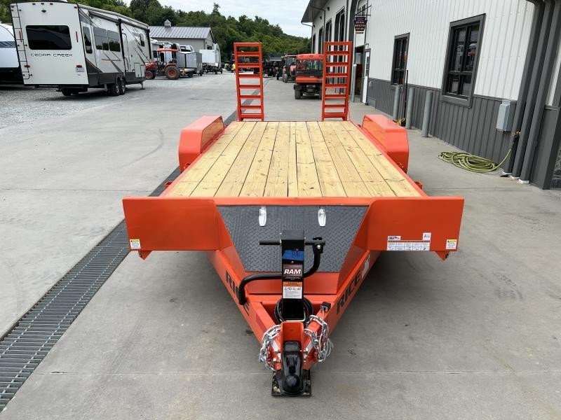 2024 Rice 7x18' Equipment Lowboy Trailer 14000# GVW * ORANGE POWDERCOAT * STAND UP WEDGE RAMPS * TOOLBOX * LED'S * 6" TONGUE AND FRAME * TREADPLATE BEAVERTAIL * DROP LEG JACK * ADJUSTABLE COUPLER - Image 4