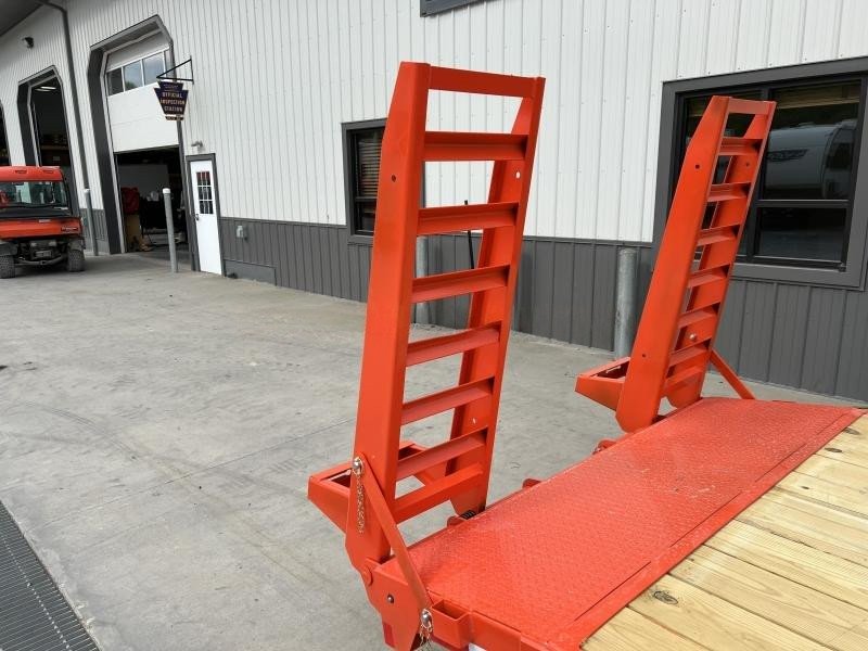 2024 Rice 7x18' Equipment Lowboy Trailer 14000# GVW * ORANGE POWDERCOAT * STAND UP WEDGE RAMPS * TOOLBOX * LED'S * 6" TONGUE AND FRAME * TREADPLATE BEAVERTAIL * DROP LEG JACK * ADJUSTABLE COUPLER - Image 3