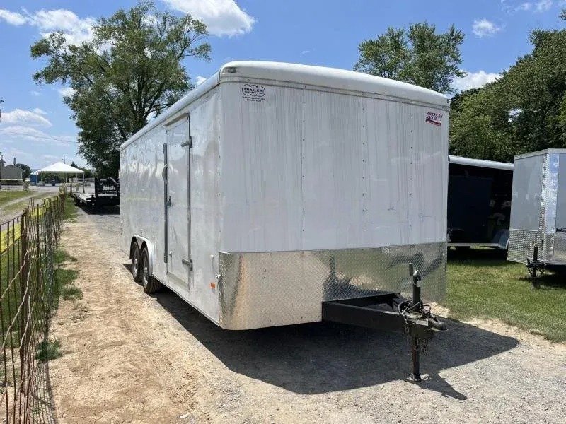 USED American Hauler 8.5x20' Enclosed Car Hauler 7000# GVW * PLYWOOD WALLS * UNDERCOATED * VAPOR BARRIER * ROOF VENT * D-RINGS