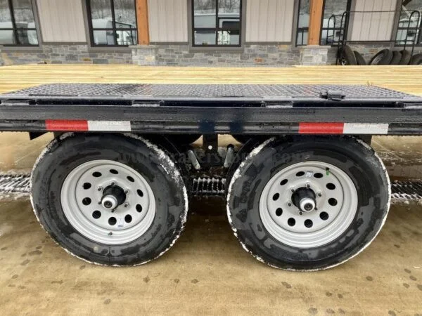 2023 Sure-Trac 102x16 Flatbed Deckover Trailer 9900# GVW * 8' SLIDE IN PUNCH PLATE RAMPS * TUBE SIDE RAIL + CROSSMEMBERS * RUBRAIL/STAKE POCKETS/D-RINGS * SPARE MOUNT * ADJUSTABLE COUPLER * DROP LEG JACK - Image 2