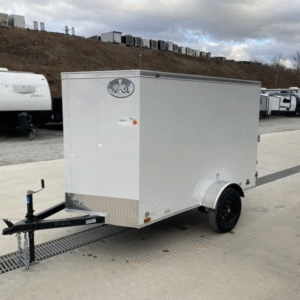 2024 Cargo Mate 5x8' Enclosed Cargo Trailer – Barn Door, V-Nose, and Extra Height