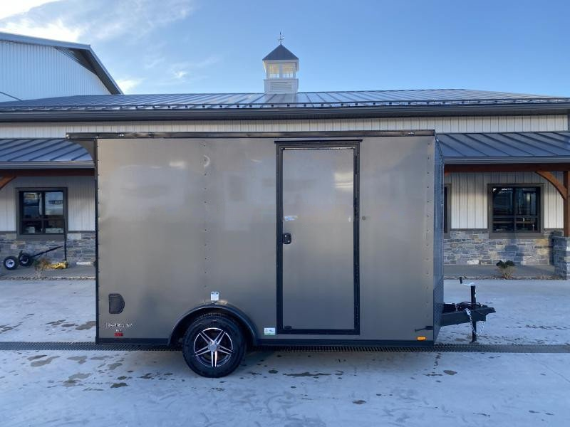 2024 Cargo Mate 7.5x12' Enclosed Cargo Trailer – 2990# GVW, Electric Brakes, Charcoal Blackout - Image 3