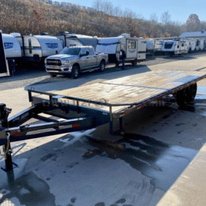 2024 Lamar 102x24' Flatbed Deckover Trailer 14000# GVW * 8' SLIDE IN RAMPS * CHARCOAL * TOOL TRAY * HD CAST COUPLER * I-BEAM FRAME * 16" O.C. C/M * RUBRAIL/STAKE POCKETS/PIPE SPOOLS * CHANNEL SIDE RAIL * 12K JACK