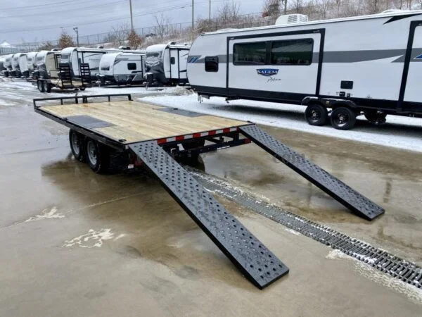 2023 Sure-Trac 102x16 Flatbed Deckover Trailer 9900# GVW * 8' SLIDE IN PUNCH PLATE RAMPS * TUBE SIDE RAIL + CROSSMEMBERS * RUBRAIL/STAKE POCKETS/D-RINGS * SPARE MOUNT * ADJUSTABLE COUPLER * DROP LEG JACK - Image 11