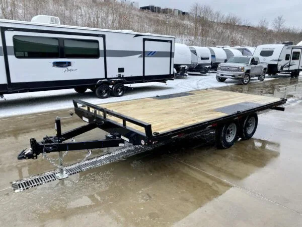2023 Sure-Trac 102x16 Flatbed Deckover Trailer 9900# GVW * 8' SLIDE IN PUNCH PLATE RAMPS * TUBE SIDE RAIL + CROSSMEMBERS * RUBRAIL/STAKE POCKETS/D-RINGS * SPARE MOUNT * ADJUSTABLE COUPLER * DROP LEG JACK - Image 7
